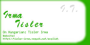 irma tisler business card